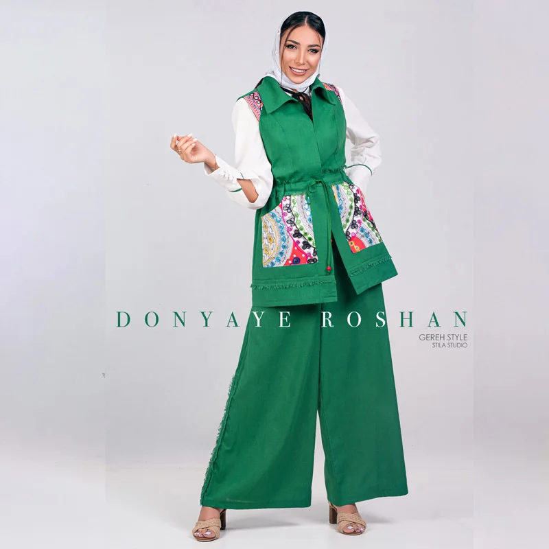 ست وست و شلوار زنانه گره استایل مدل طراوت