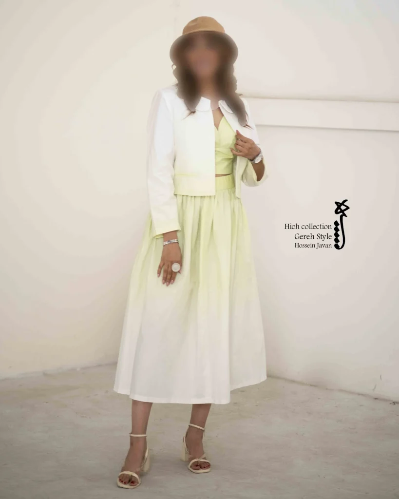 ست کت و دامن گره استایل مدل پسته