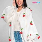 ژاکت زنانه گره استایل مدل چری سفید – Cherry White