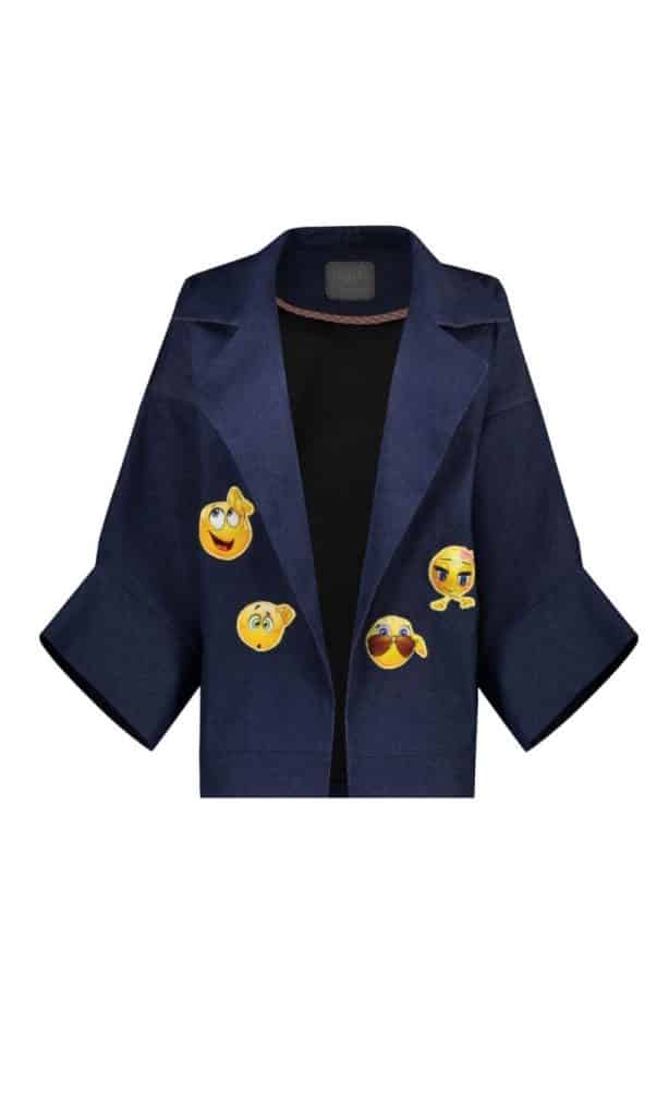 مانتو زنانه گره استایل مدل EMOJI جین