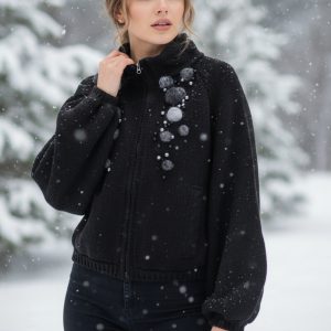 ژاکت زنانه گره استایل مدل قاب شب