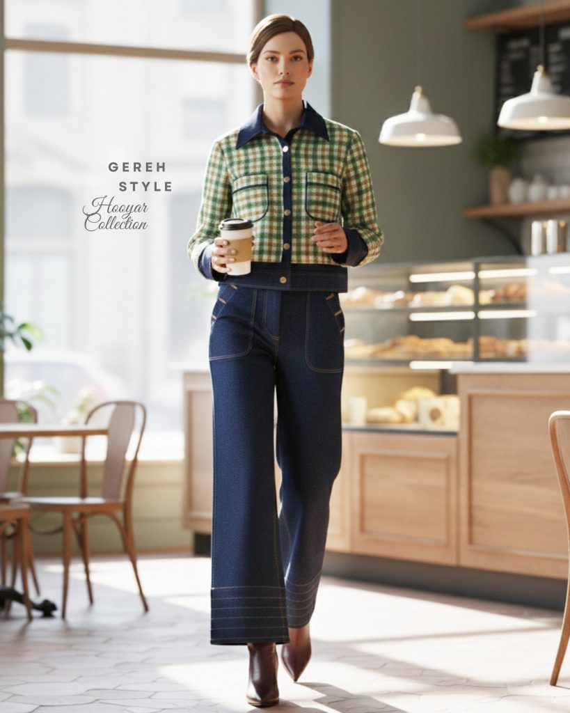 ست کاپشن و شلوار زنانه گره استایل مدل مایا