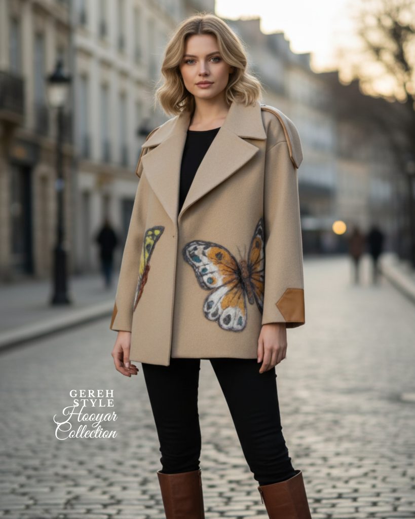 پالتو زنانه گره استایل مدل پرپرواز