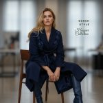 پالتو زنانه گره استایل مدل لاجورد